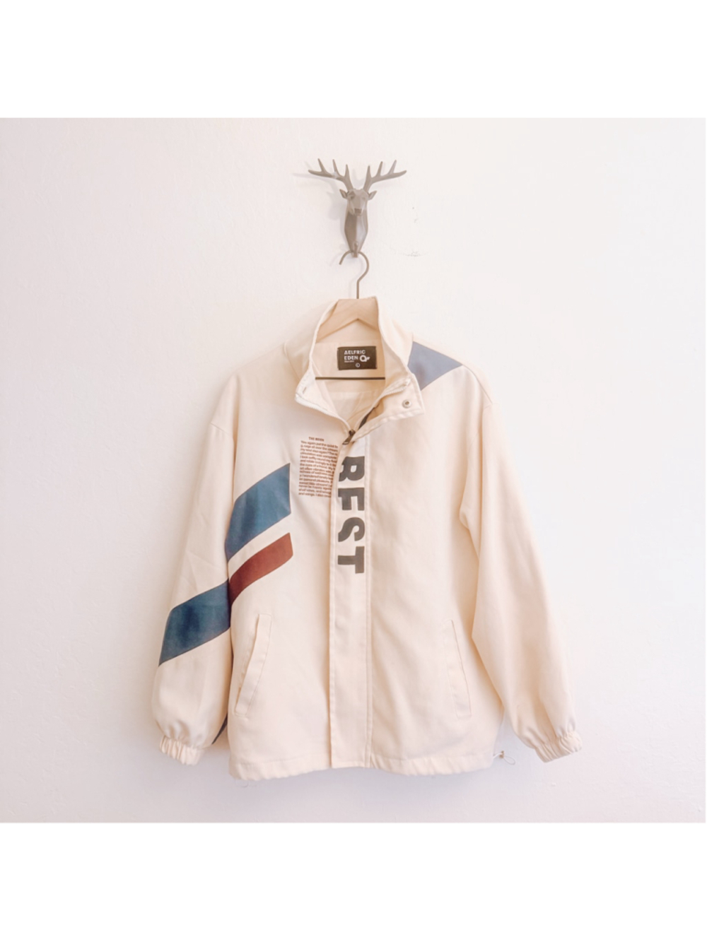 Men's Aelfric Eden Lightweight Jacket Size Large Beige Blue
